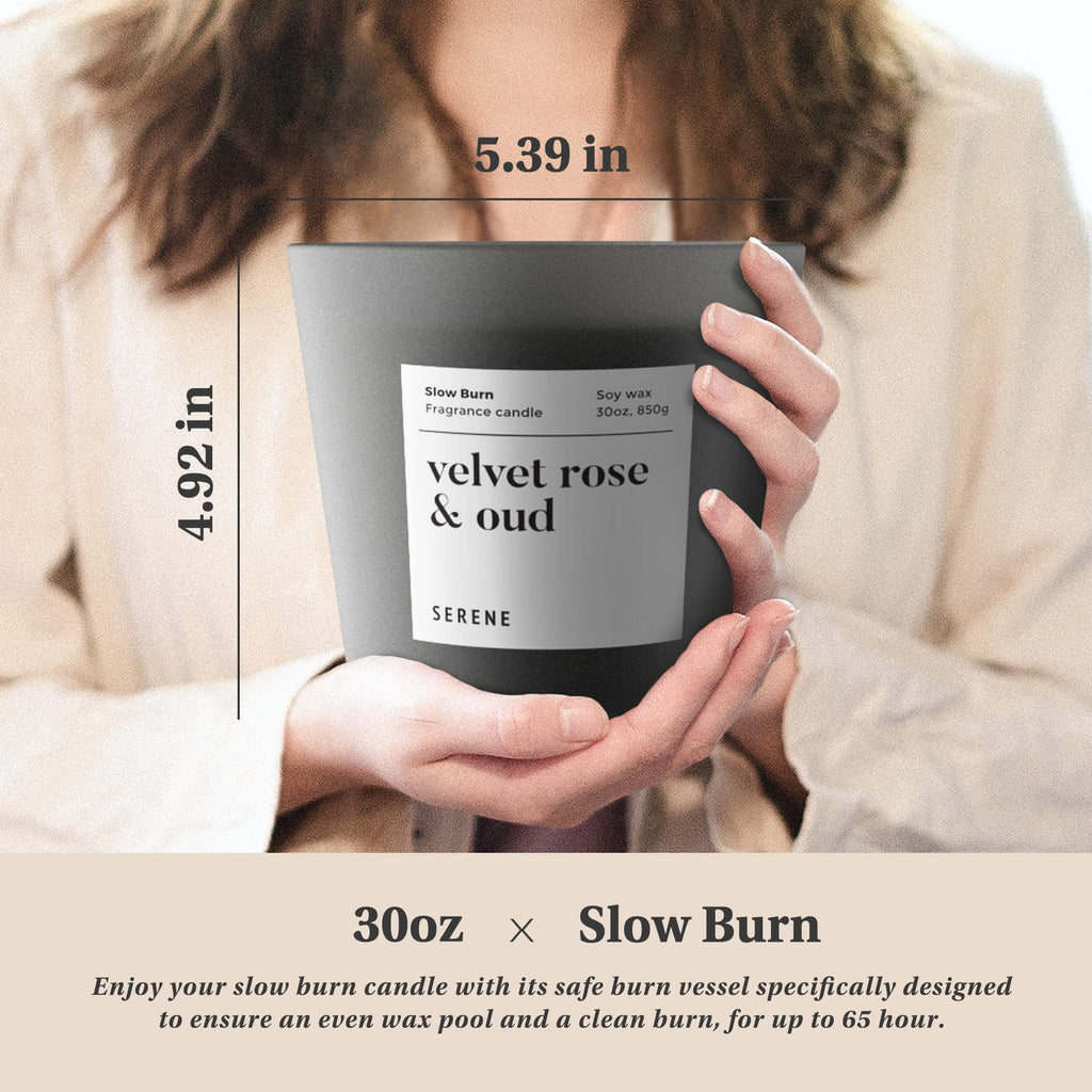 Velvet Rose & Oud Scented Candle, 30oz 3-Wick Large Jar