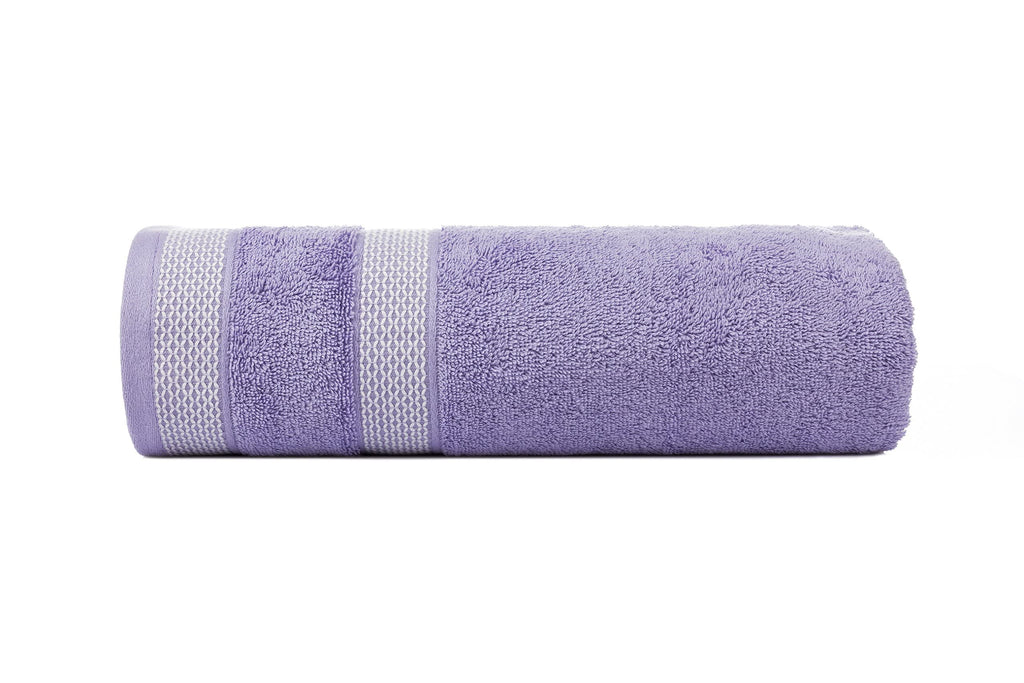 Solitaire 6Pcs 100% Egyptian Cotton Large Designer Towels Gift Set- Lavender - Pink, 2Bath 2Hand 2Washcloths, Bath