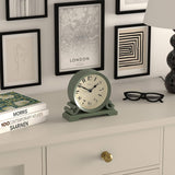 CLOCKS Saloon Mantel Clock | Small Traditional Double Scroll Design | Green | Contemporary Classic Style for