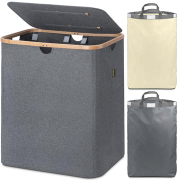 140L Laundry Hamper with Lid, Large Laundry Basket Bin