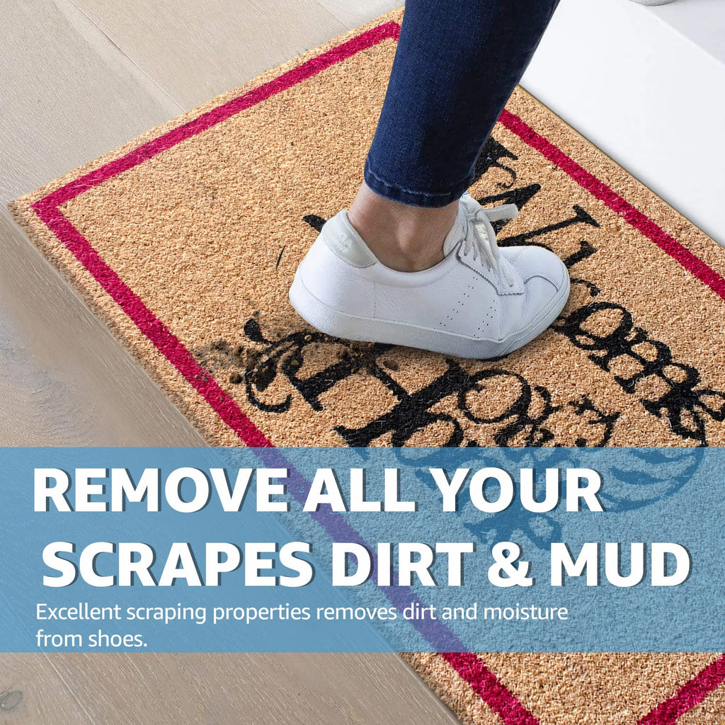 Welcome Mats Outdoor Coco Coir Doormat, with Heavy-Duty PVC Backing - Natural - Perfect Color/Sizing for
