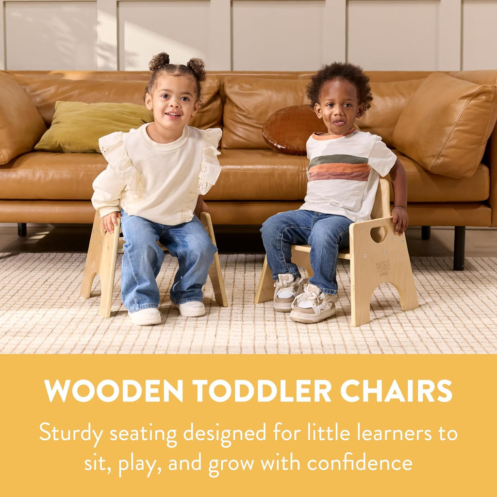 Toddler Chairs, 8in Seat Height, Pack, Natural