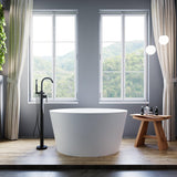 Dowell 078 48" Round Luxury Stone Resin Solid Surface Freestanding Bathtub White Modern-Roud 48"