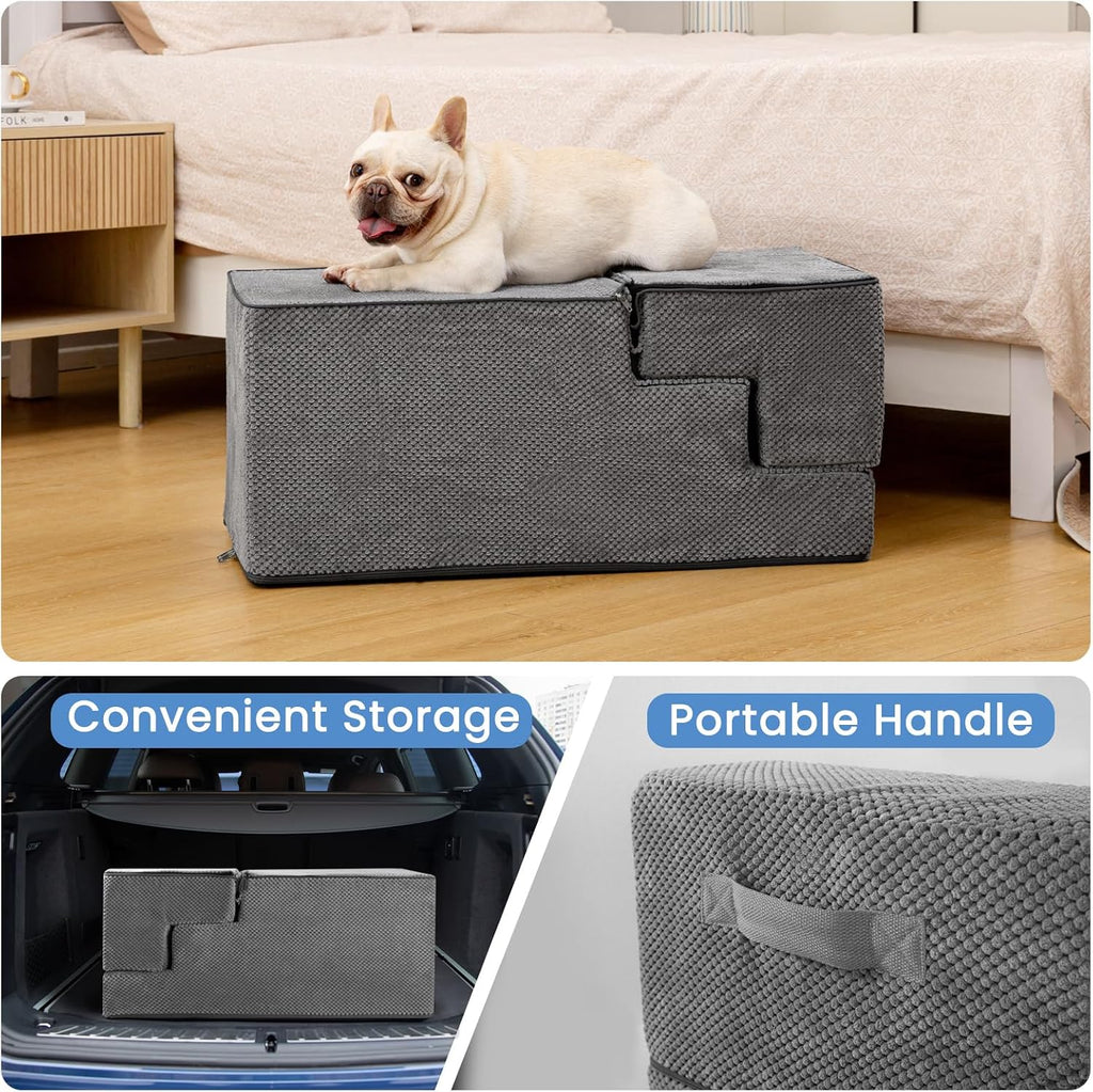 Dog Stairs for High Beds 22.6" H, 5-Step Pet Steps for Small Dogs