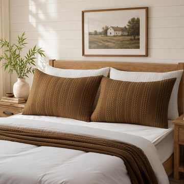King Pillow Shams Bamboo Pillowcases - Waffle Weave, Ultra Soft & Breathable, Cotton Blend Throw Pillow Covers for