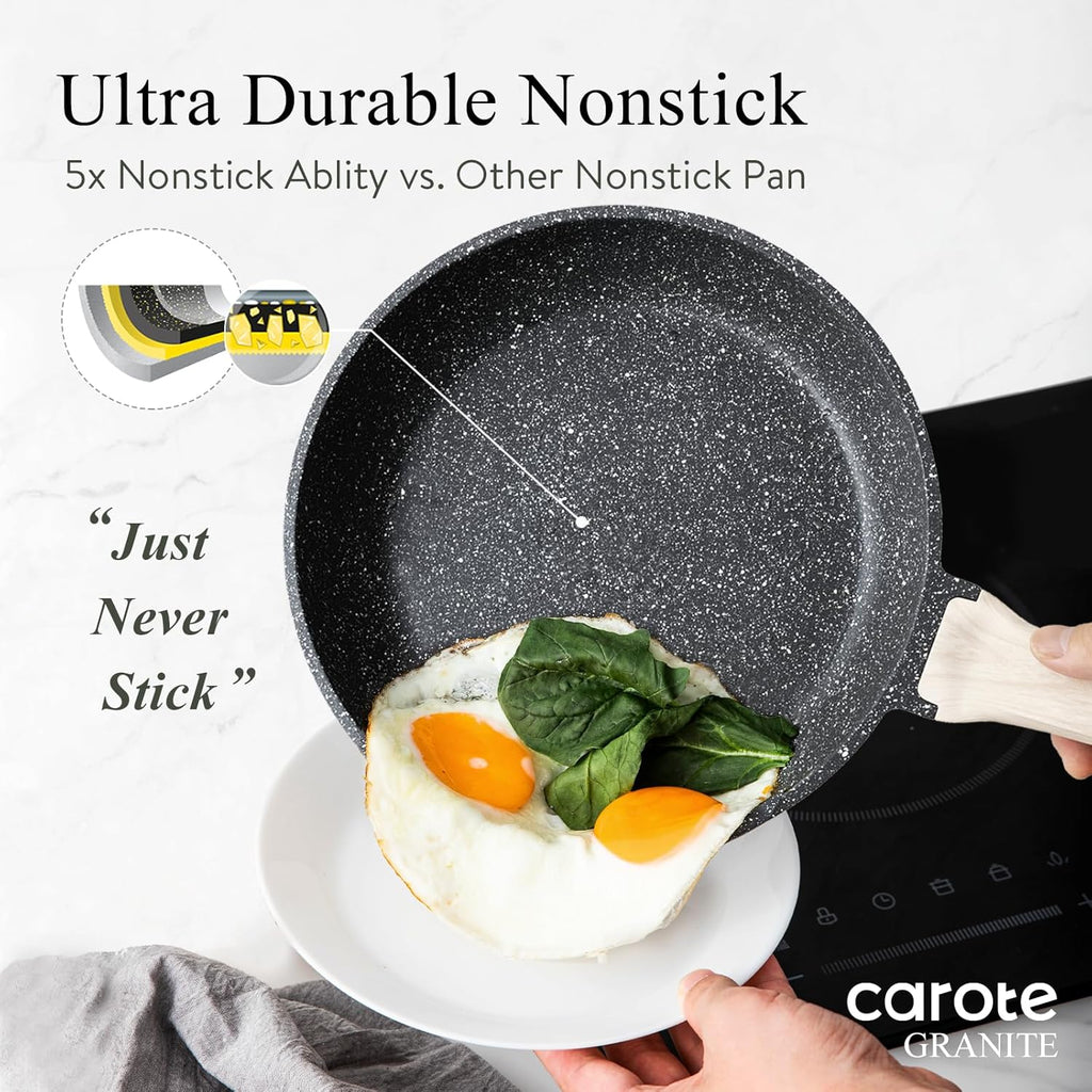 44pcs Nonstick Cookware Sets, Pots and Pans Set with Bakeware | Kitchen Knife Set Included, Lightweight Die-Cast