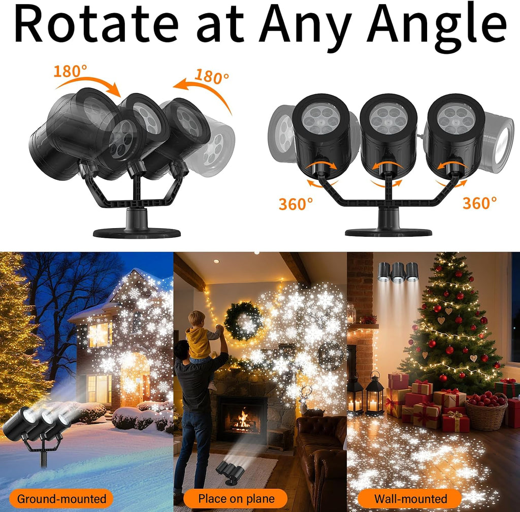 Christmas Projector Lights Outdoor Waterproof Snowflake Projector & Timer