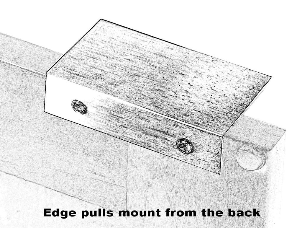 #3306-3 in. Brand Back Mount Finger Edge Pull, Brushed Brass