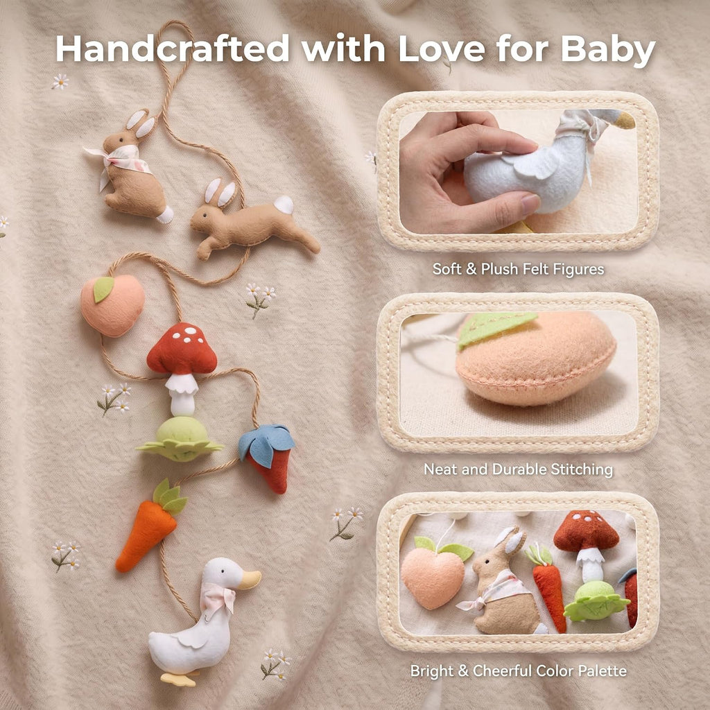 Baby Crib Mobile Mushroom Bunny Goose Nursery Decor