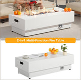 50-Inch Outdoor Propane Fire Pit Table w Tank Table, CSA Certified, Rectangular Patio Fire Pit w Glass Rocks, Wind Guard and Cover, 58000 BTU 2 in 1 - Image 4