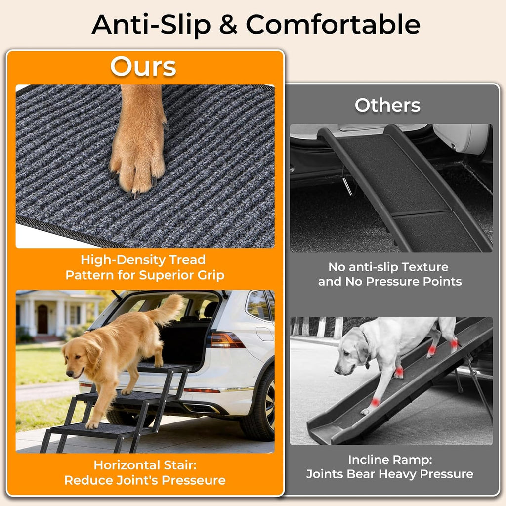 Dog Stairs for Large Dogs Extra Wide 20" with 5-Step Dog Ramp Steps