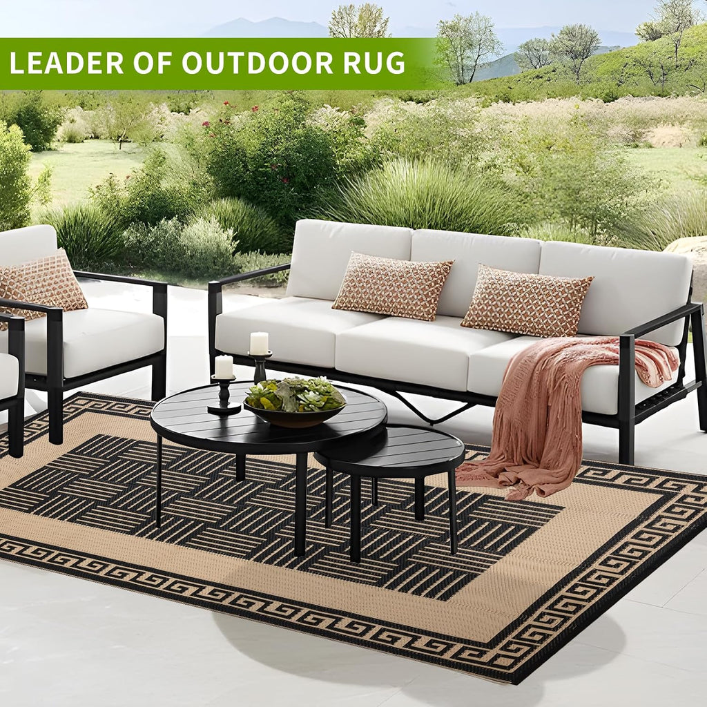 Outdoor Rug Waterproof, Reversible Outdoor Plastic Straw Rug