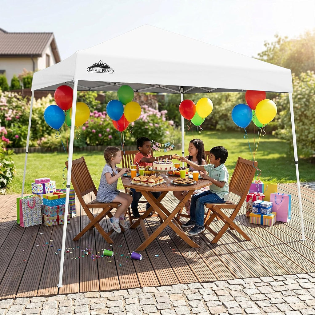 10x10 Slant Leg Pop-up Canopy Tent Easy One Person Setup Instant Outdoor Beach Canopy Folding Portable Sports Shelter