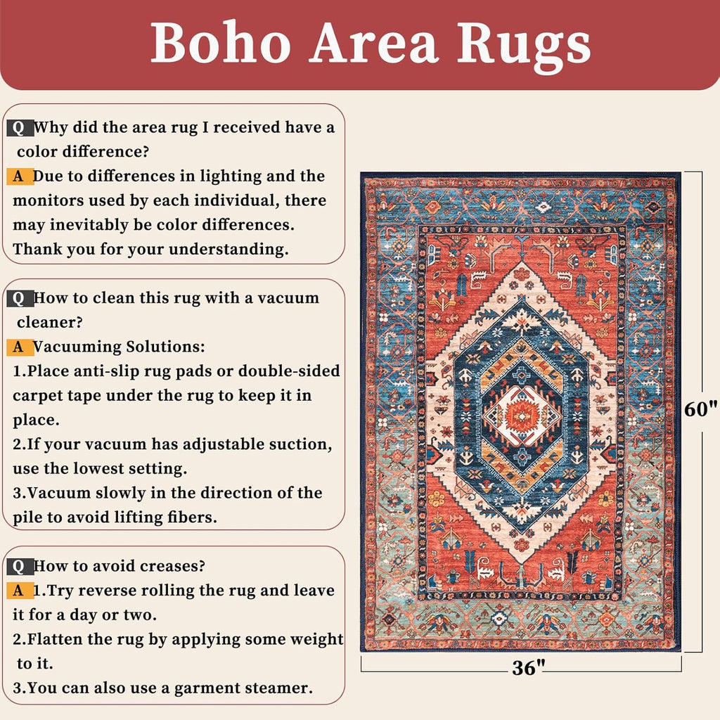 Area Rug 3x5 Boho Rugs