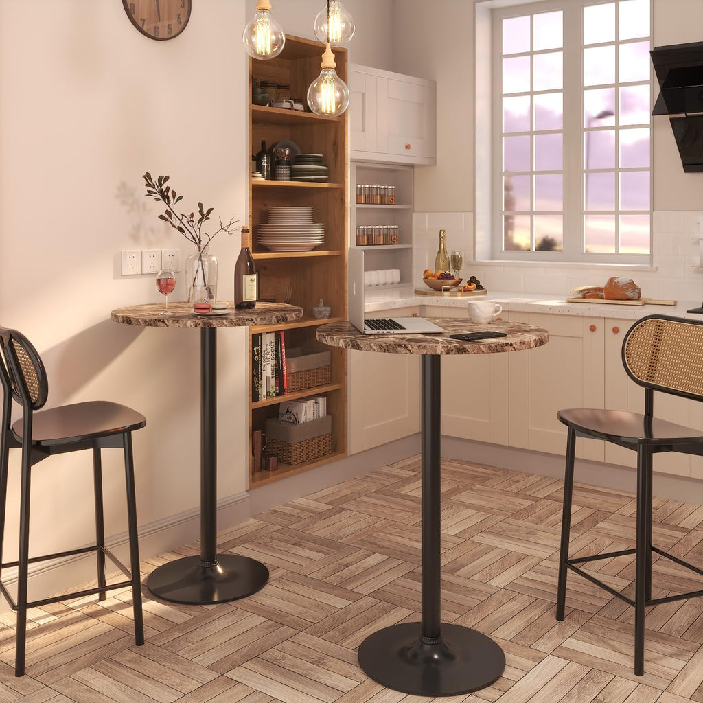 Bistro Pub Table Round Bar Height Cocktail Table Bar, Round Bar Tables for Party, Dining Room, Living Room and
