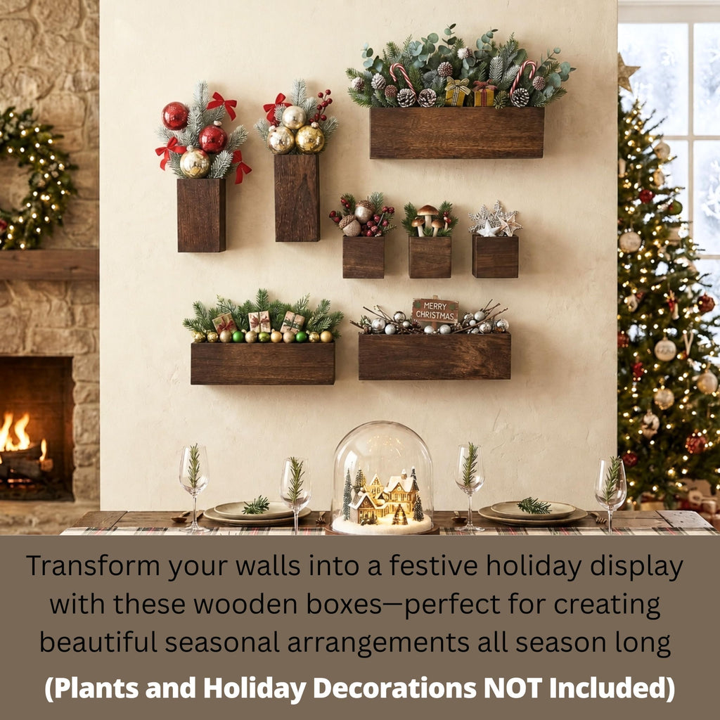 LaLaGreen Wood Planter Box for Plants (8 Pack) Wall Planters for Indoor