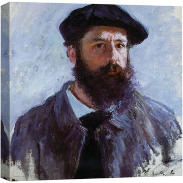 Canvas Print Wall Art Self-Portrait with a Beret, 1886 by Claude Monet People Pop Culture Illustrations Impressionism