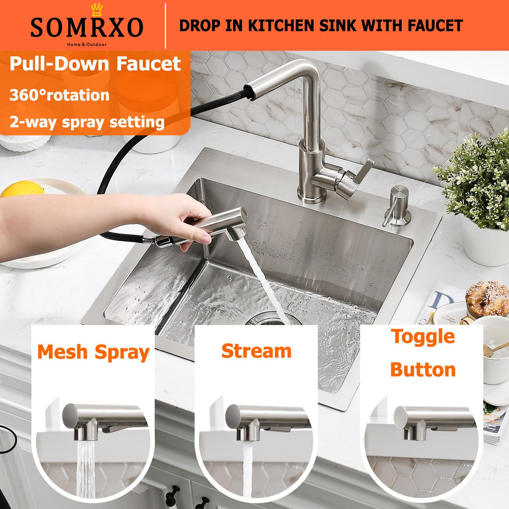 15x15 Drop In Bar Sink with Faucet