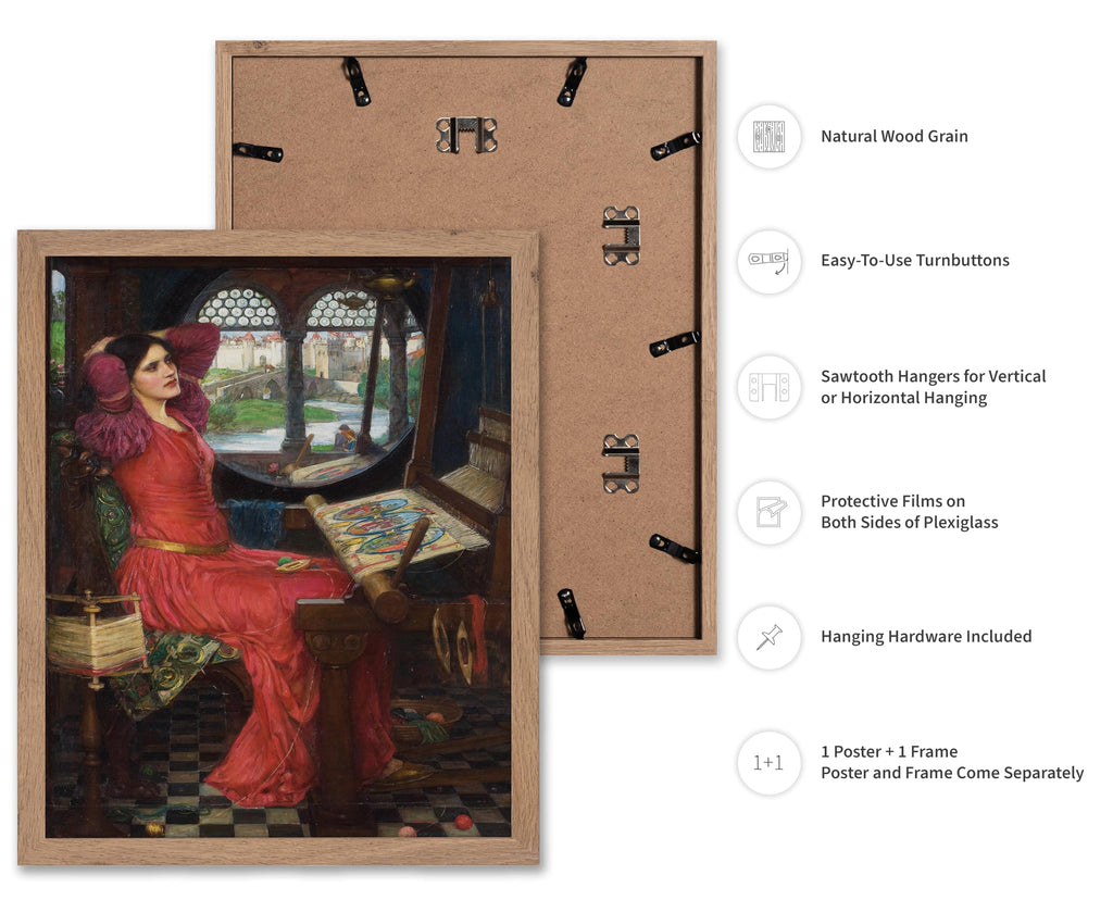 Master Vintage I am Half Sick of Shadows Print - John William Waterhouse Poster - Lady of Shalott Art - Woman Weaving