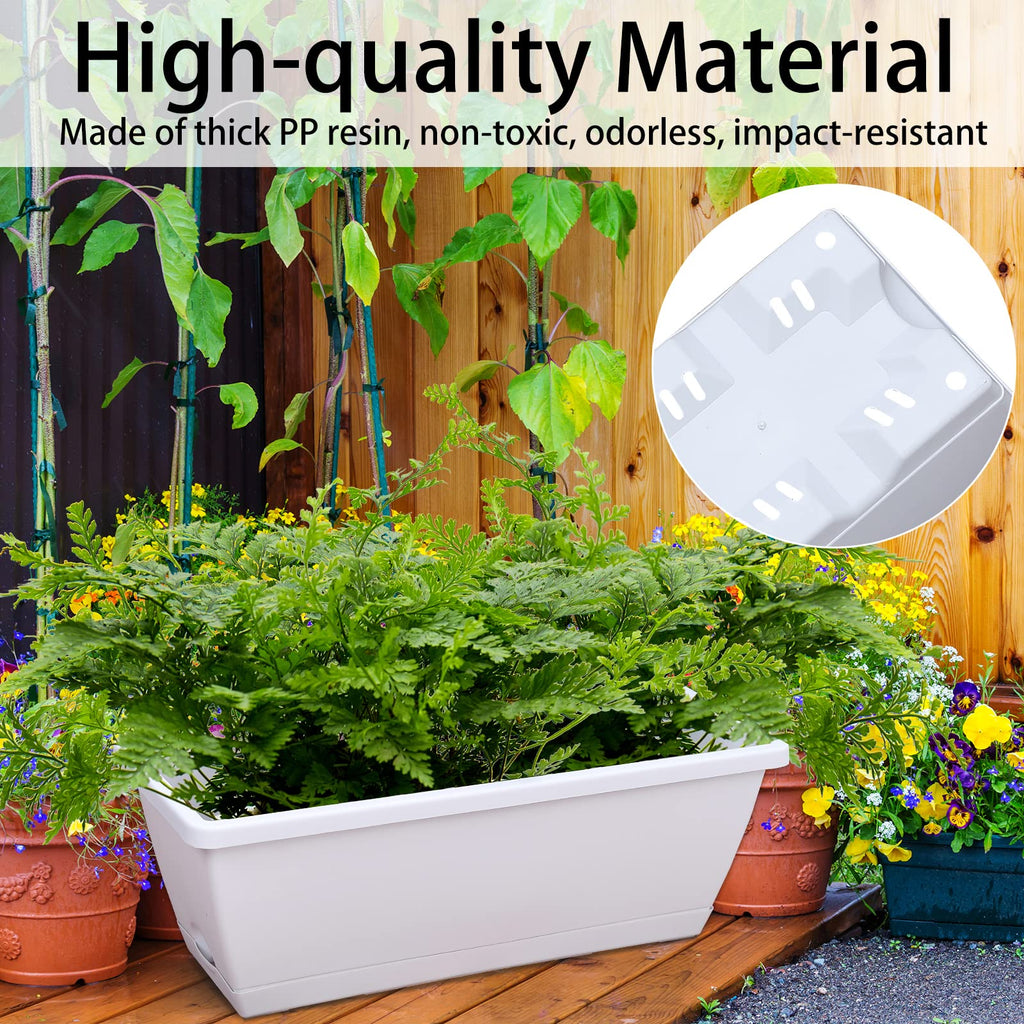 Window Box Planter, 7Pack Plastic Vegetable Flower Planters Boxes