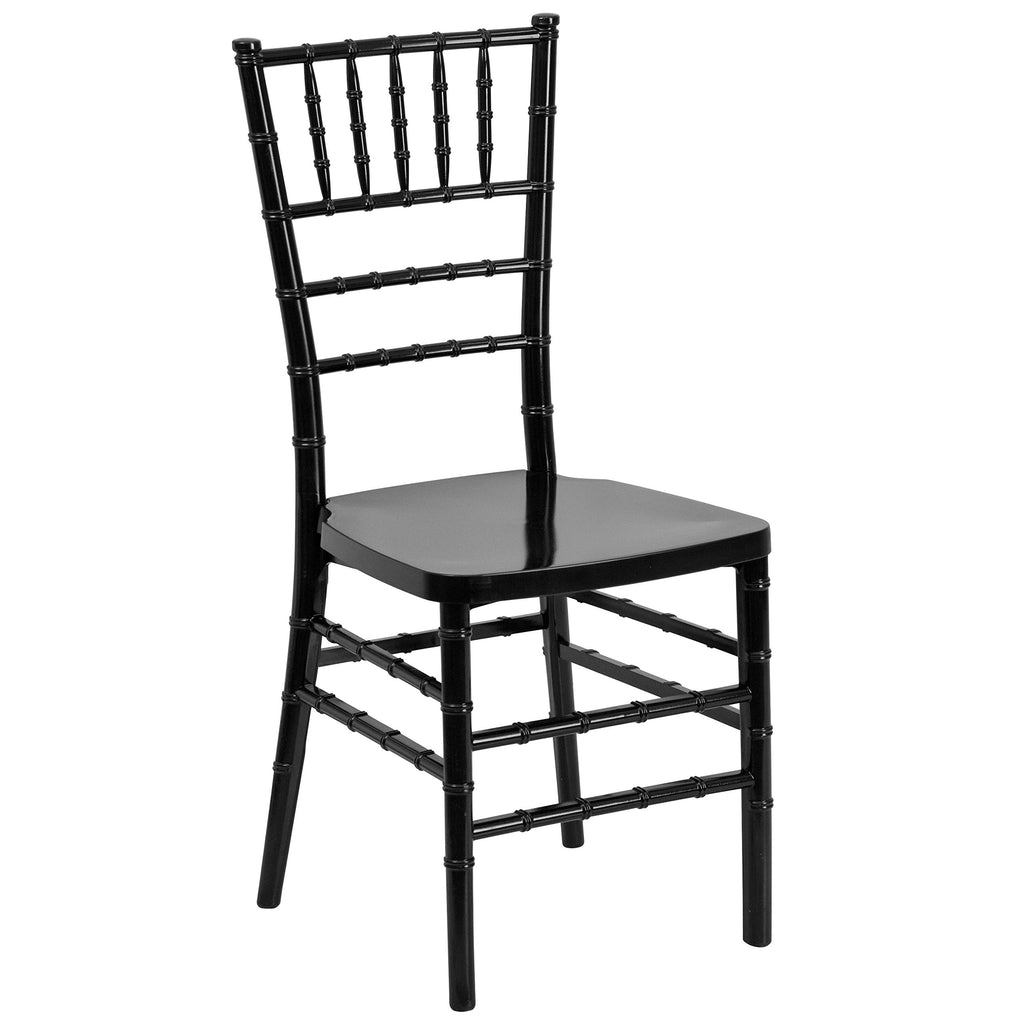 Hercules Stacking Resin Chiavari Chair, Black, 2-Pack