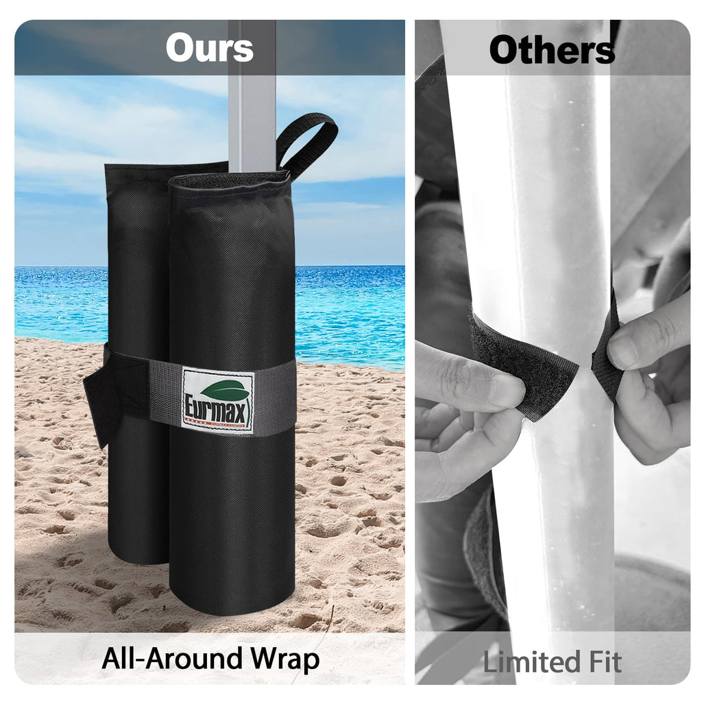 USA 4-Pack Capacity Universal Canopy Weight Bags, Heavy Duty Windproof Sandbags with All-Around Wrap