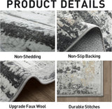 8x10 Area Rugs Washable Rug: Large Modern Abstract Living Room Rug Soft Anti-Skid Thin Carpet Indoor Floor