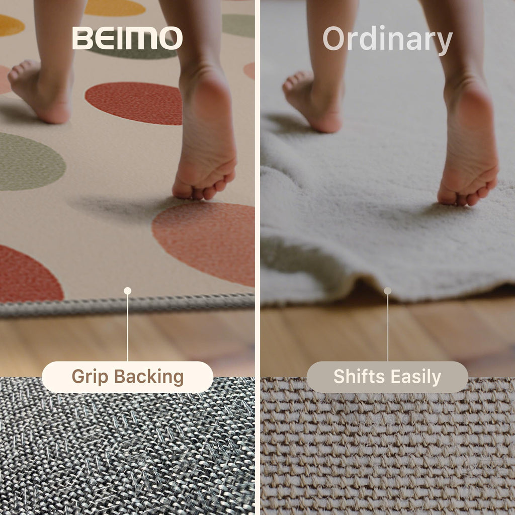 Area Rug, Minimalist Washable Polka Dots