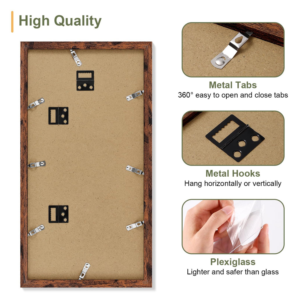 8x16 Collage Picture Frame, Displays 3Pcs 5x7 Photos