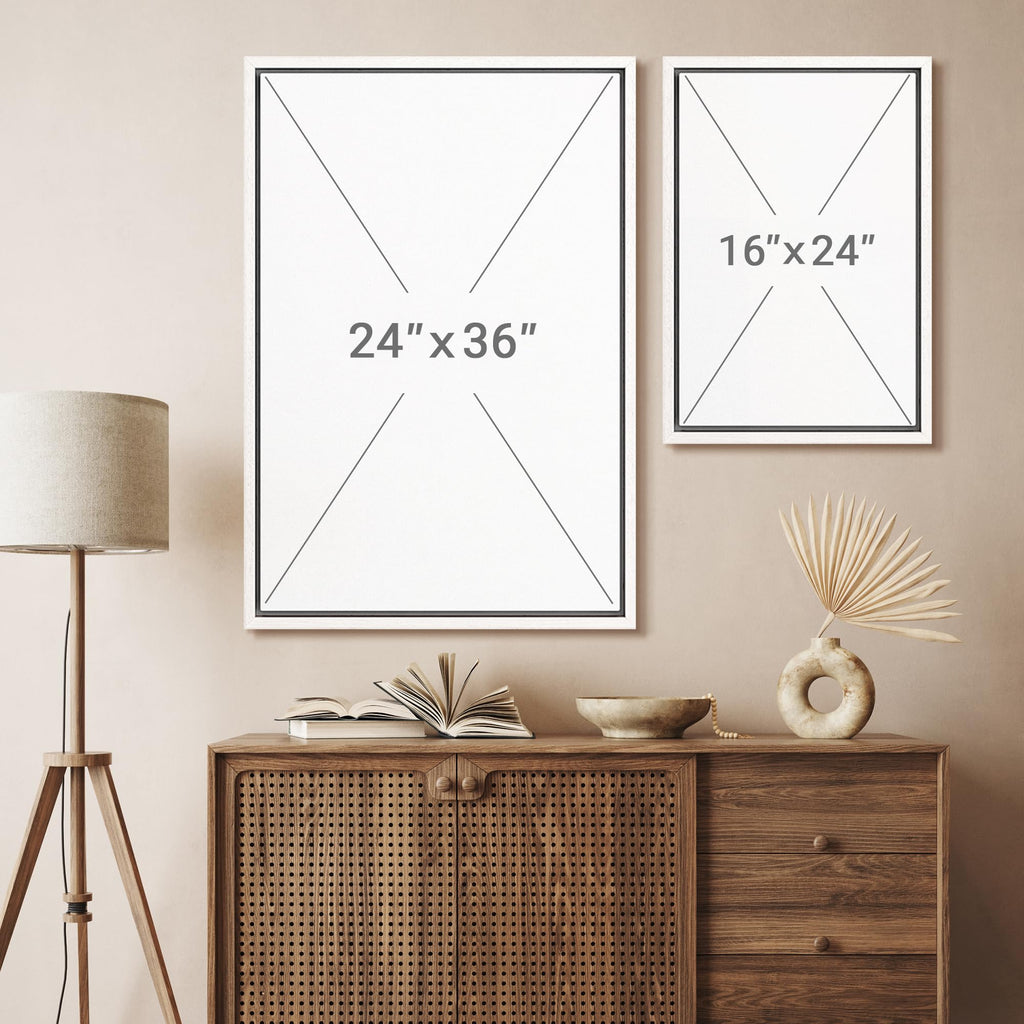 Framed Canvas Print Wall Art Set Soft Green Mountain Landscape Illustration Modern Art Decorative Nature - 24"x36"x2