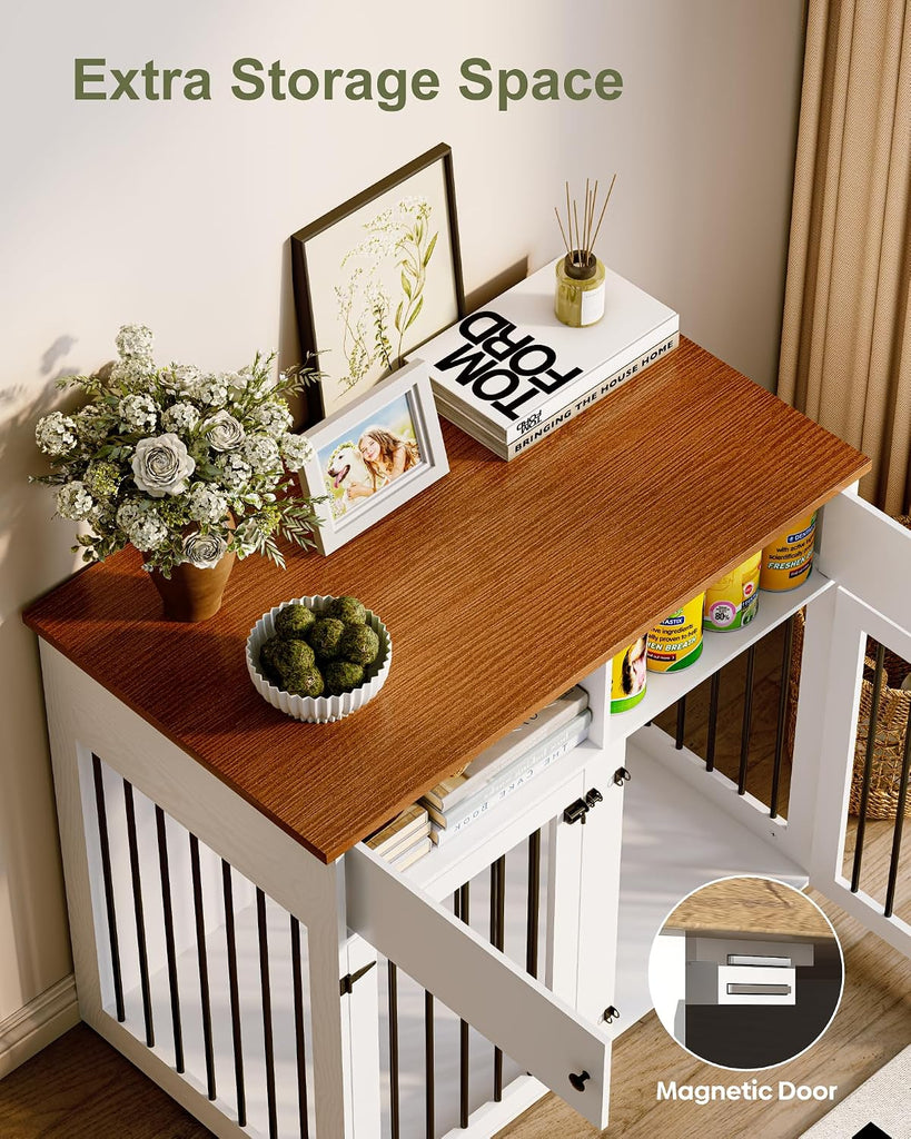 Dog Crate Furniture, Heavy Duty Dog Cage with Removable Divider