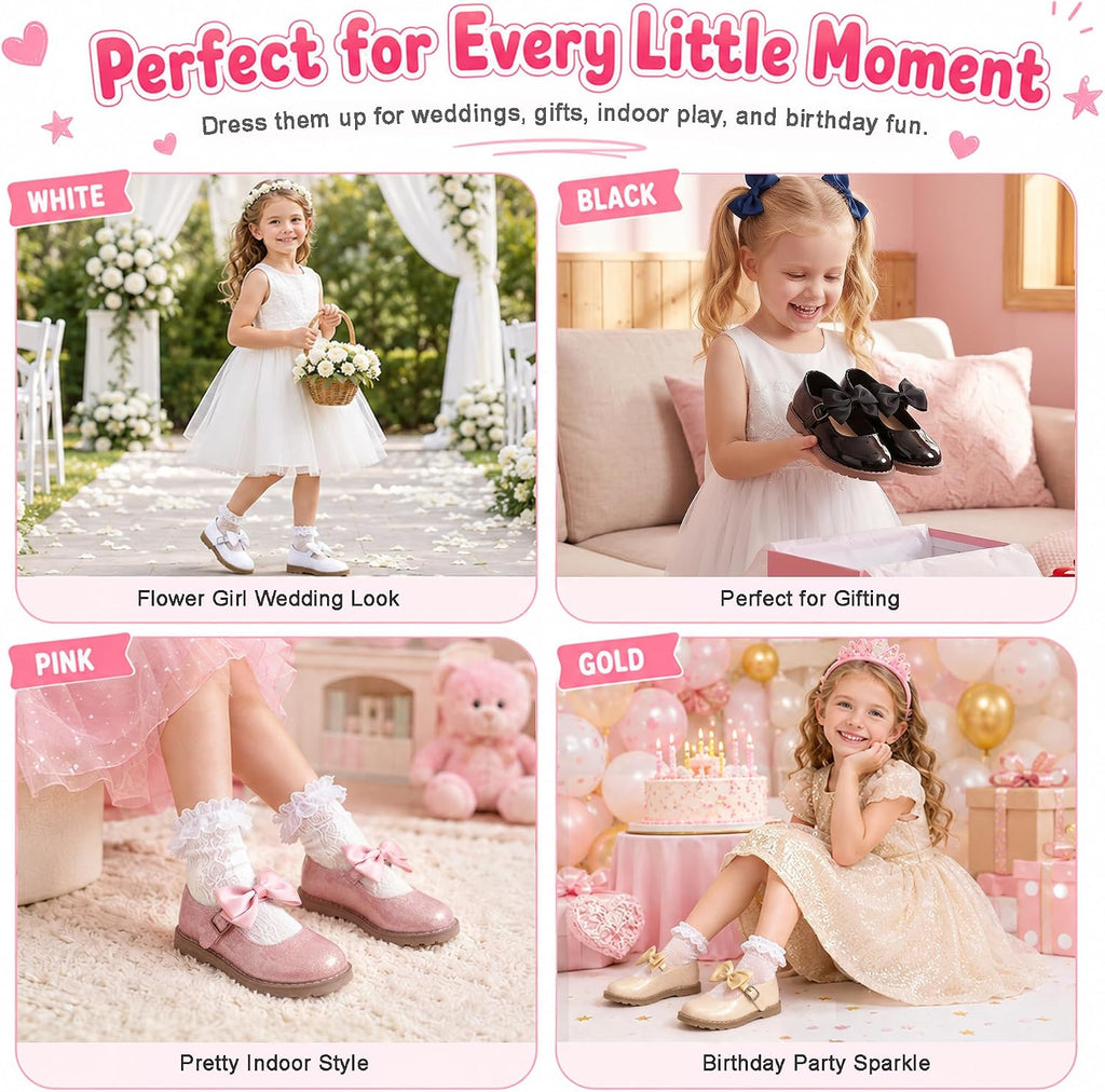 Toddler Girl Dress Shoes Little/Big Girl Mary Jane Shoes Wedding Party Girls Princess Flat Shoe