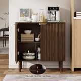 Sideboard Buffet Cabinet with Storage, Modern Fluted Accent Credenza with Doors & Adjustable Shelves