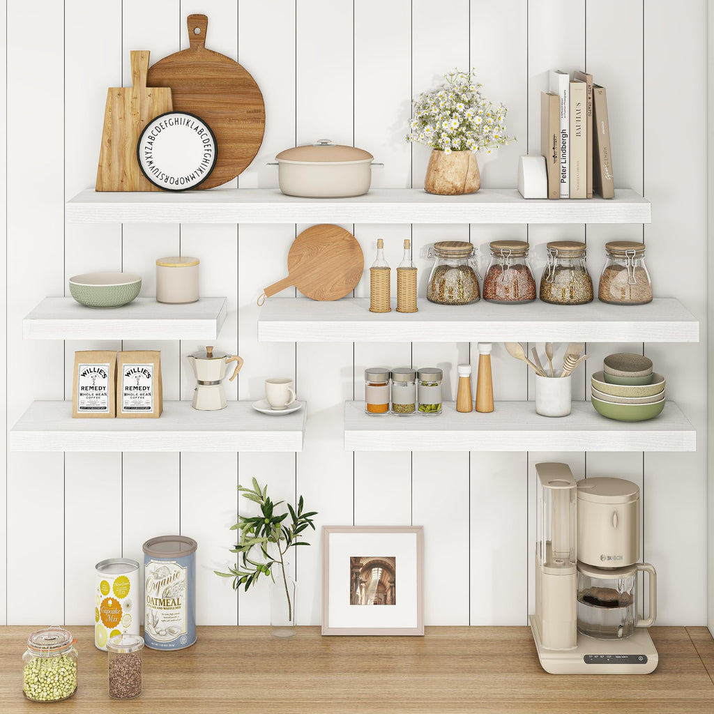 36Inch Floating Shelves, 9.3Inch Deep Rustic Wall Shelves - Extra Deeper & Thicker Wall Mounted Storage Shelf