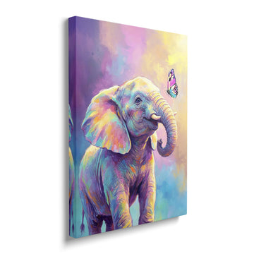 Colorful Elephant Butterfly Canvas Wall Art Prints Wall Artwork 16"x20"