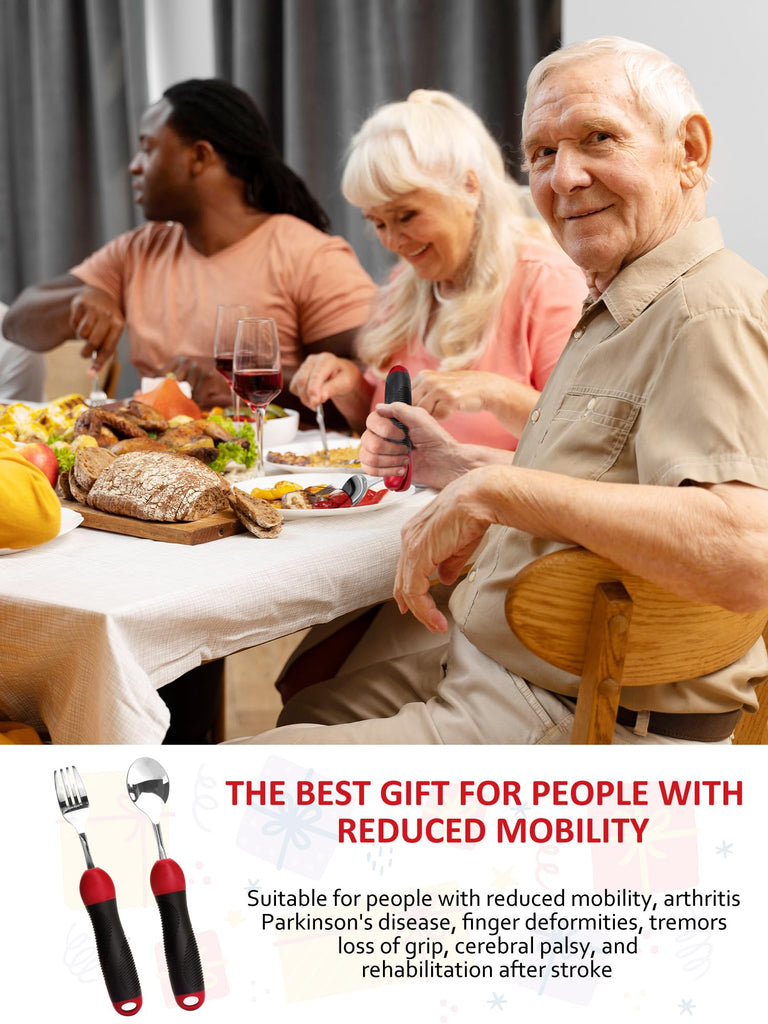 Adaptive Utensils Weighted Spoon Fork Set for Hand Tremors, Parkinson's & Arthritis