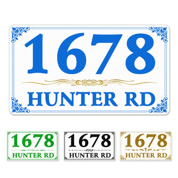 Reflective House Number Sign, Address Number Plaque 18"x12"