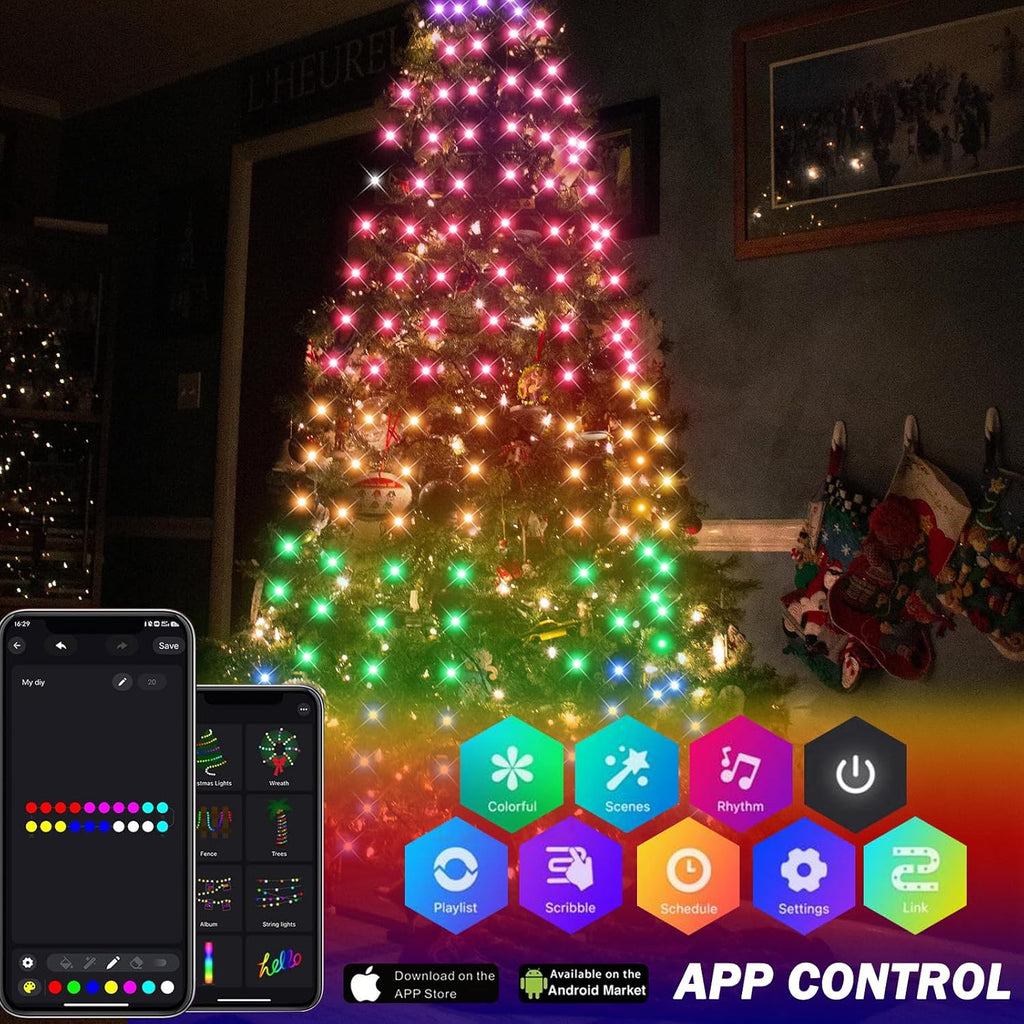 Smart Christmas Tree Lights 200 LED with APP & Remote Control