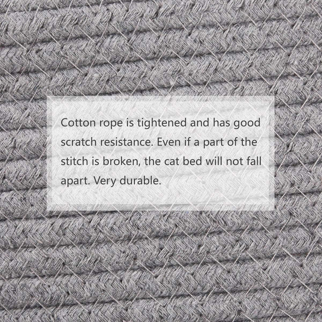 Cat Bed Basket Nest Round Cotton Rope Woven Warm Medium, Pet Sleeping Bed House Cute Fun Scratcher Scratching Scratch