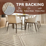 Boho Beige 5x7 Area Rugs Textured Tufted Rugs for Living Room Bedroom Nursery Rug-Carpet Washable Brown Neutral Modern