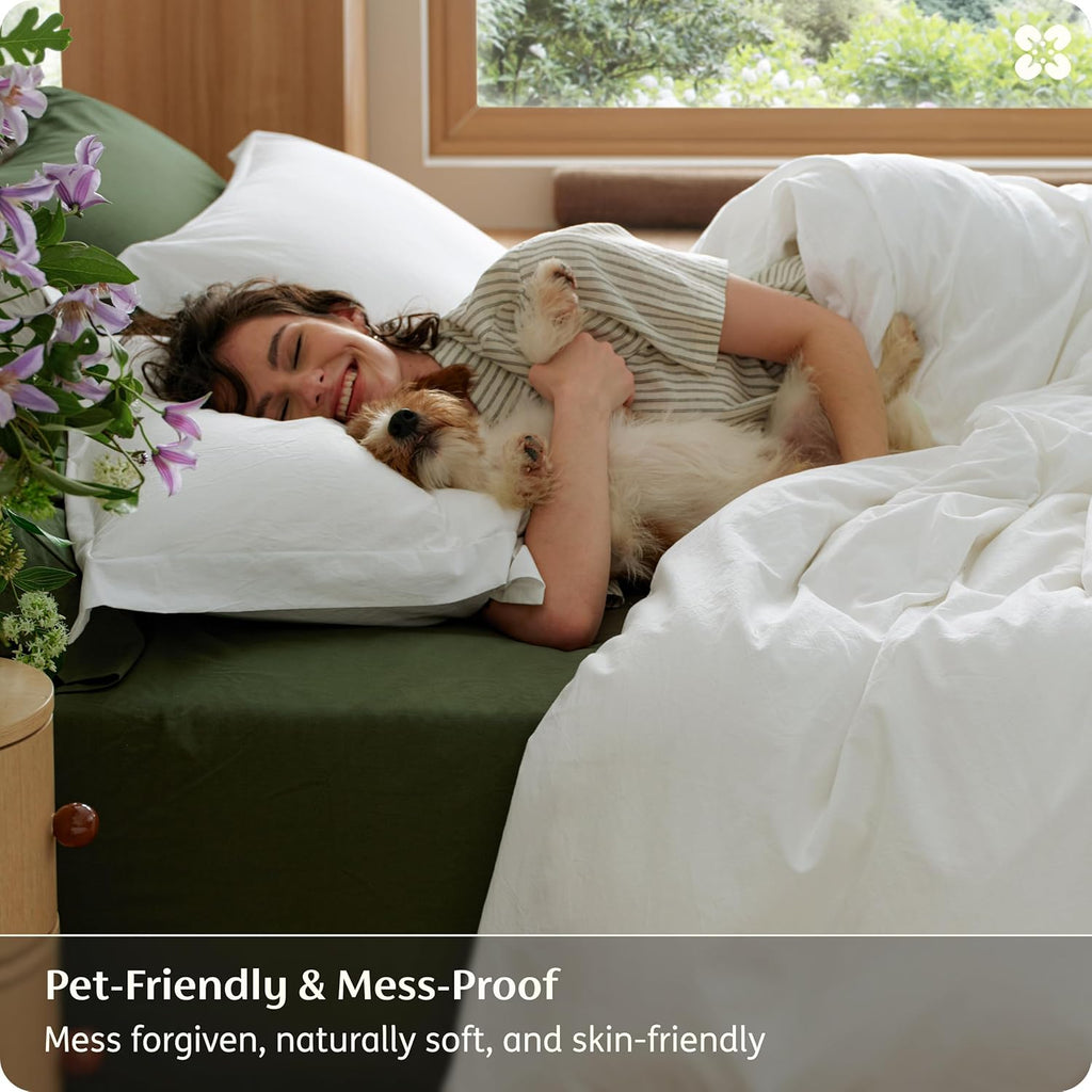 100% Washed Cotton Duvet Cover King - Natural White Minimalist Bedding Set Linen Like - PureWoven Plain Simple & Soft