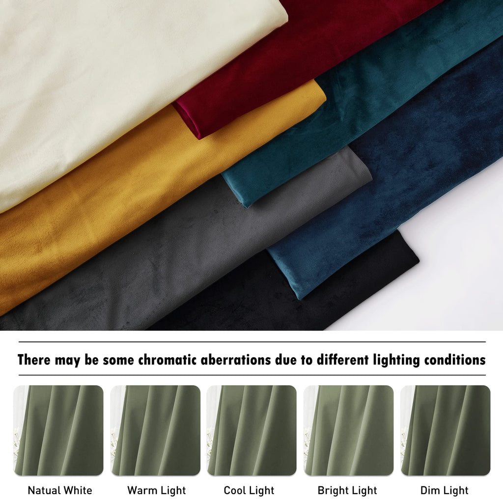 Sage Green Velvet Curtains 84 inches Bedroom
