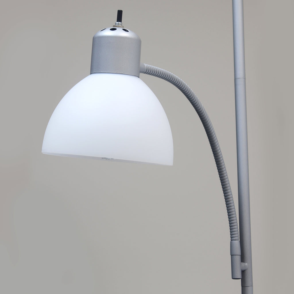 Mother-Daughter Floor Lamp with Reading Light, Silver