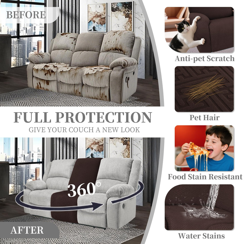 100% Waterproof Sectional Recliner Couch Covers for Reclining Couch L Shaped Corner Sectional Sofa Cover Jacquard