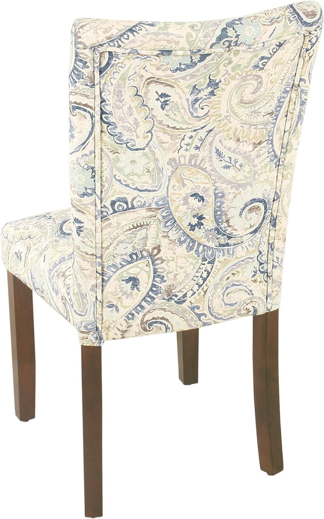 HomePop Classic Parsons Dining Chair - Blue Velvet Paisley Print (Set of 2)