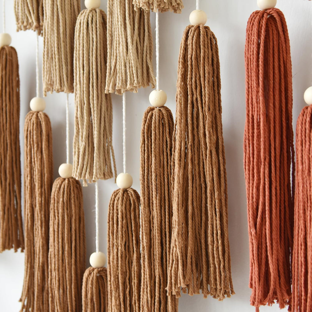 Macrame Wall Hanging Yarn Boho Wave Tassel Home Decor 47"W*39"L