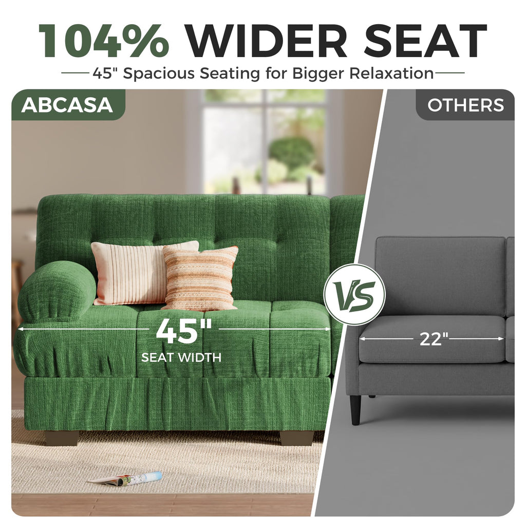 126" Extra Wide Modular Sectional Sofa, Comfy U-Shaped Cloud Couch w/ 2 Movable Ottoman, 5-Seater Chenille Deep Seat
