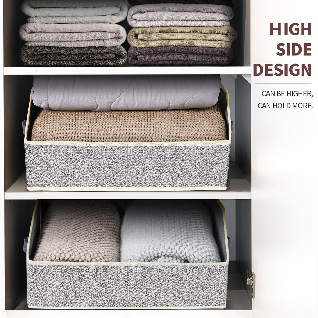 Closet Organizers Bins 6 Packs - Large Closet Shelf Organizer with Handles, Fabric Trapezoid Storage Bins