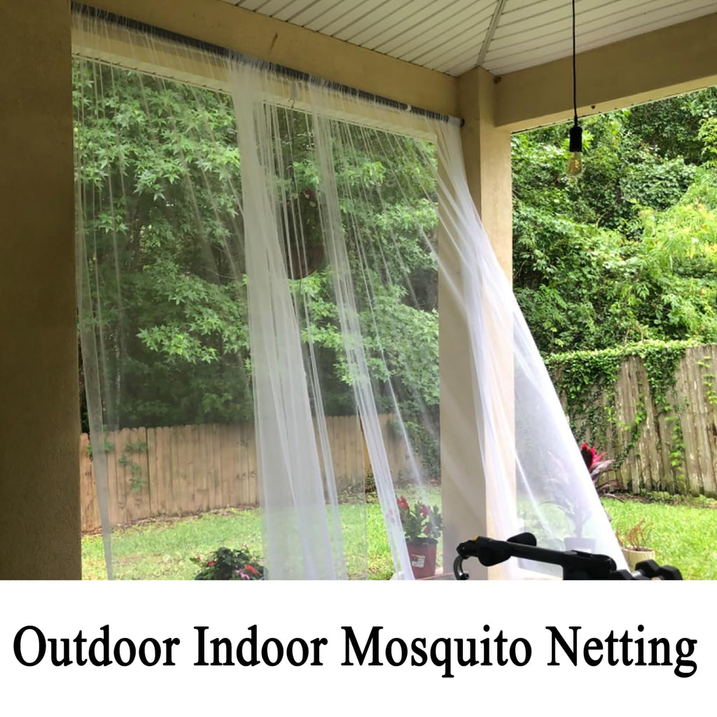 Patio Screen Mesh Outdoor Curtains Waterproof Sheer Lightweight Bug Netting for Porch Gazebo Garden Party Wedding