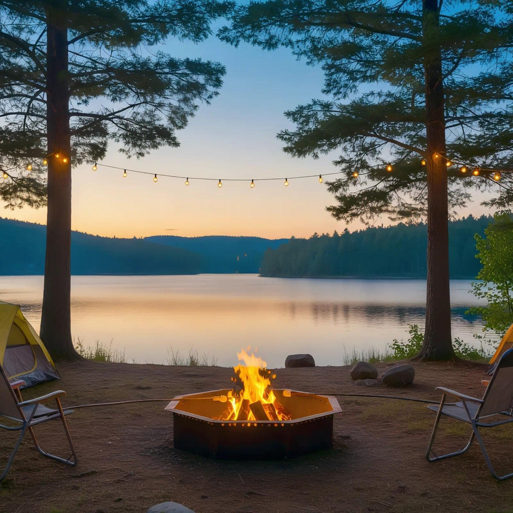 Smokeless Fire Pit Ring Outdoor - 40 inch Outer/36 inch Inner Octagonal